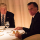 Spineless coward Mitt Romney (right) and wannabe dictator Donald Trump sit down for dinner at Trump Tower in New York on November 29, 2016